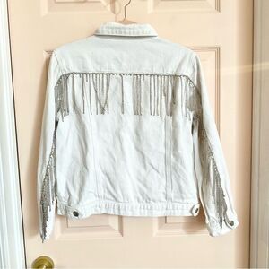 White Fringe Denim Jacket